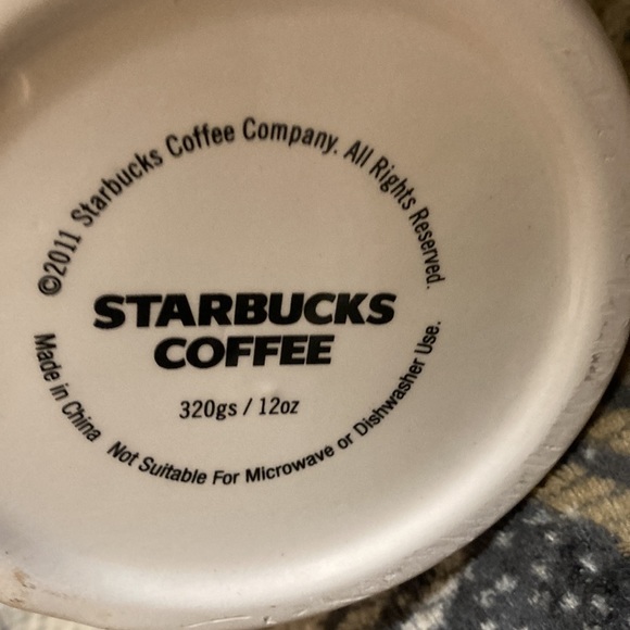 Starbucks Coffee jar white with red lid with snowflakes on - Picture 4 of 5